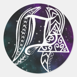 Adesivo Símbolo Gemini Zodiac com arte tribal