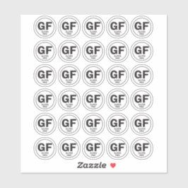 Adesivo Símbolo Gluten Free GF pequeno