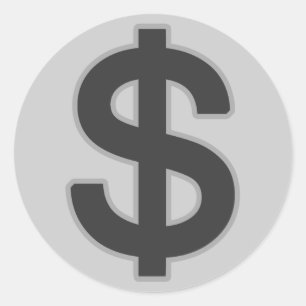 Adesivo símbolo gráfico do dinheiro do b&w