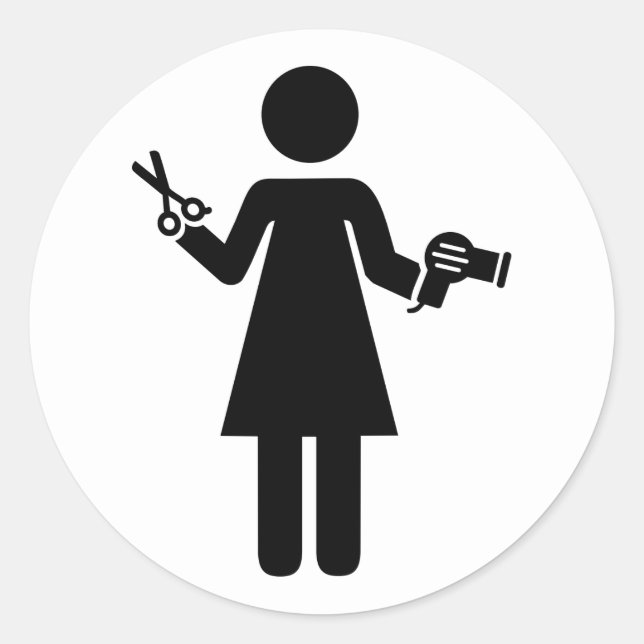 Adesivo Símbolo Hairdresser (Frente)