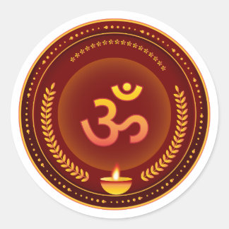 Adesivo Símbolo hindu Om dourado