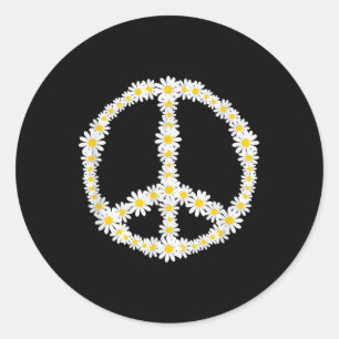 Adesivo Símbolo Hippie Flores Logotipo Anti-Guerra Disies