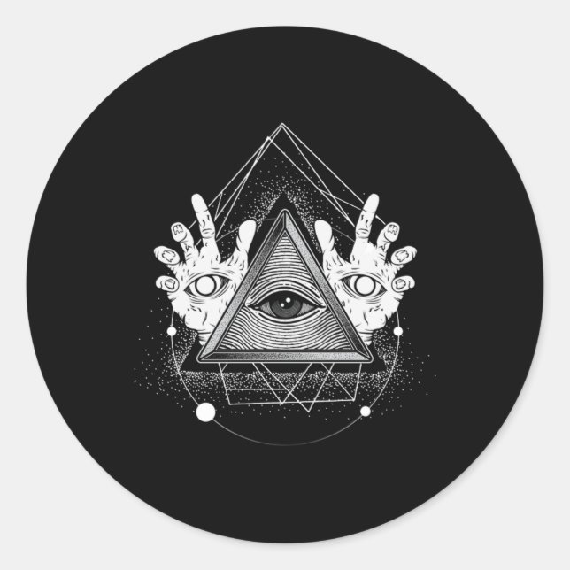 Adesivo Símbolo Illuminati Símbolo de Pirâmide Masônica Tr (Frente)