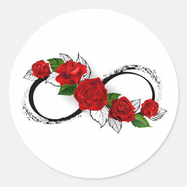 Adesivo Símbolo Infinity com Rosa vermelha (Frente)