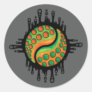 Adesivo Símbolo Inky Octopus Tentacle Yin Yang