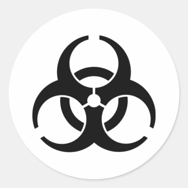 Adesivo Símbolo internacional de aviso de perigo biológico (Frente)