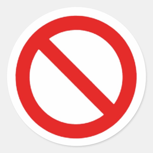 Adesivo Símbolo internacional sem (Frente)