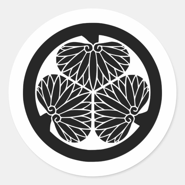 Adesivo Símbolo japonês da crista KAMON da família (Frente)