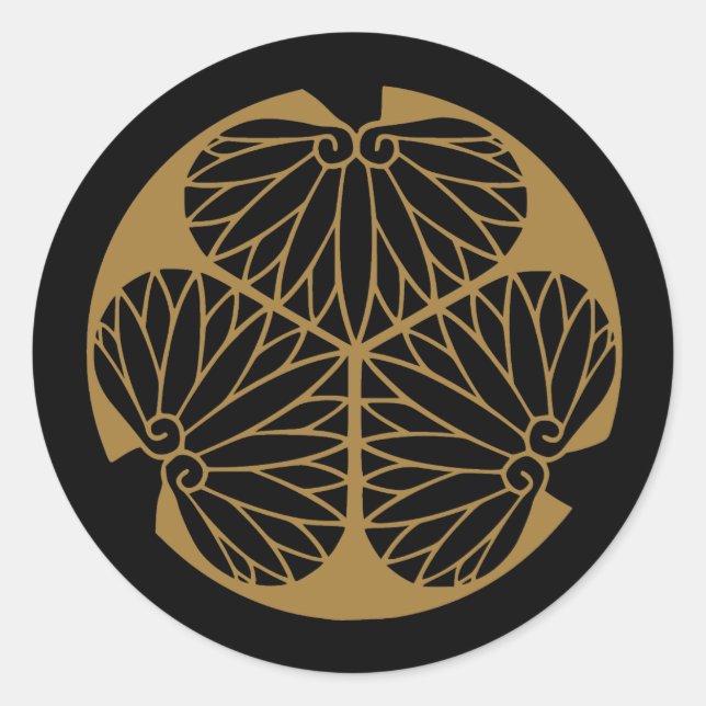 Adesivo Símbolo japonês da crista KAMON da família (Frente)