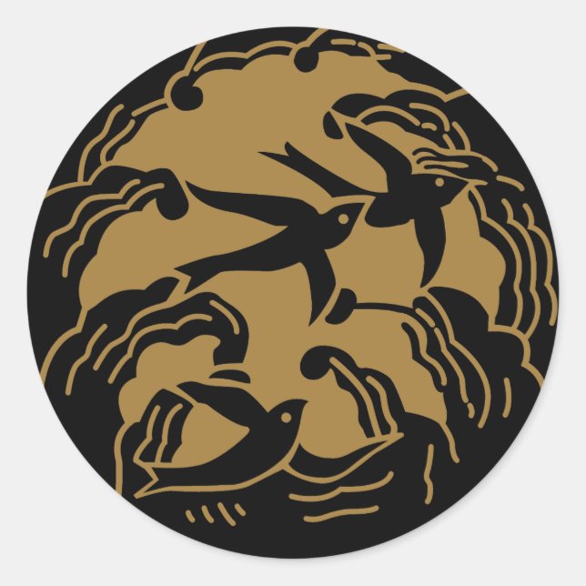 Adesivo Símbolo KAMON Crest da Família Japonesa (Frente)