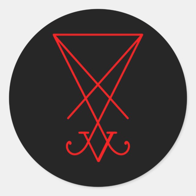 Adesivo Símbolo Lucifer Sigil Luciferian 666 Occult Satâni (Frente)