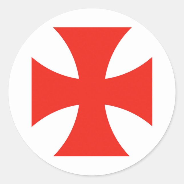 Adesivo símbolo malta templar tricota vermelho cruz (Frente)