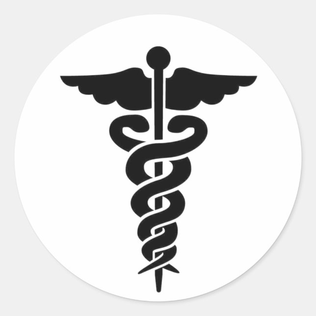 Adesivo Símbolo médico Caduceus (Frente)