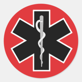 Adesivo Símbolo Médico Caduceus (Preto Branco Vermelho)