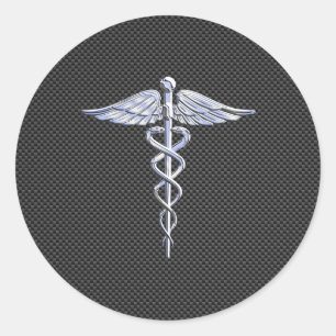 Adesivo Símbolo Médico de Caduceus Silver Caduceus Estil