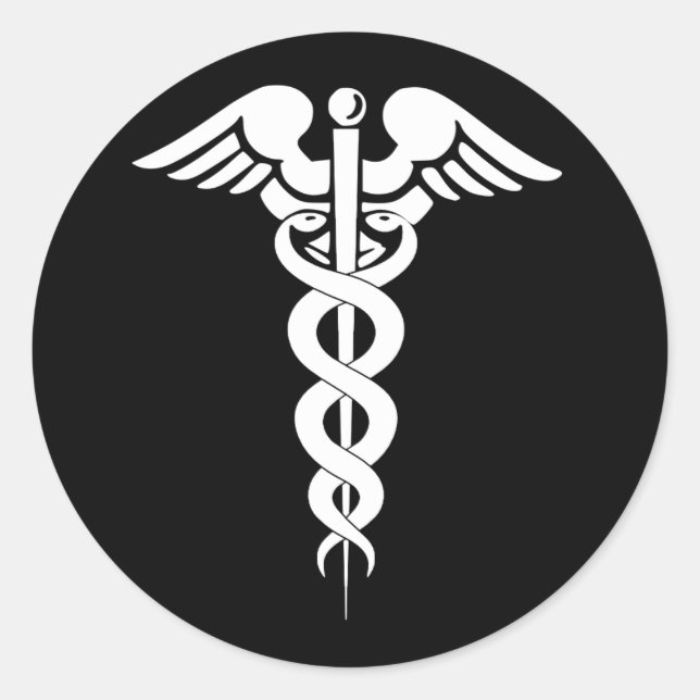 Adesivo Símbolo médico do Cadubo preto e branco (Frente)