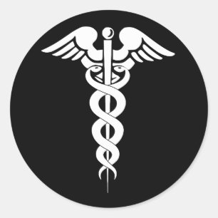 Adesivo Símbolo médico do Cadubo preto e branco