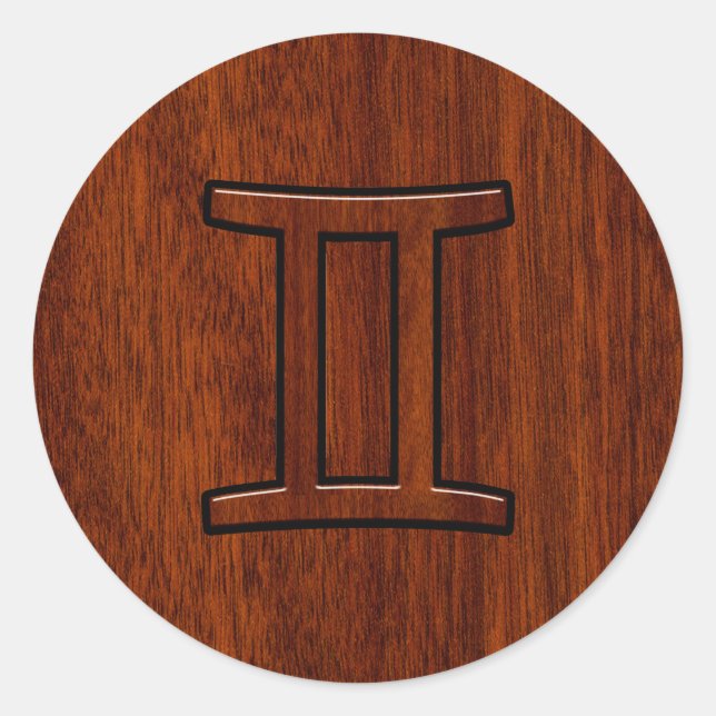 Adesivo Símbolo moderno Gemini Zodiac em Mahogany como imp (Frente)