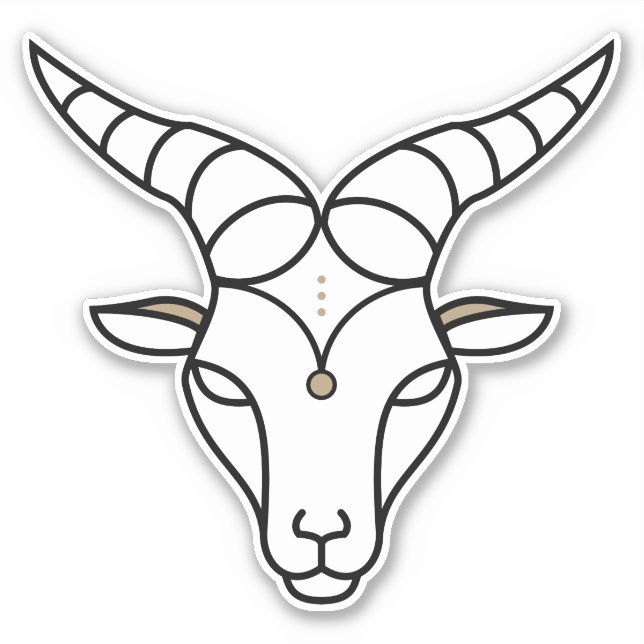 Adesivo Símbolo negro astrológico do Capricórnio Terra (Frente)