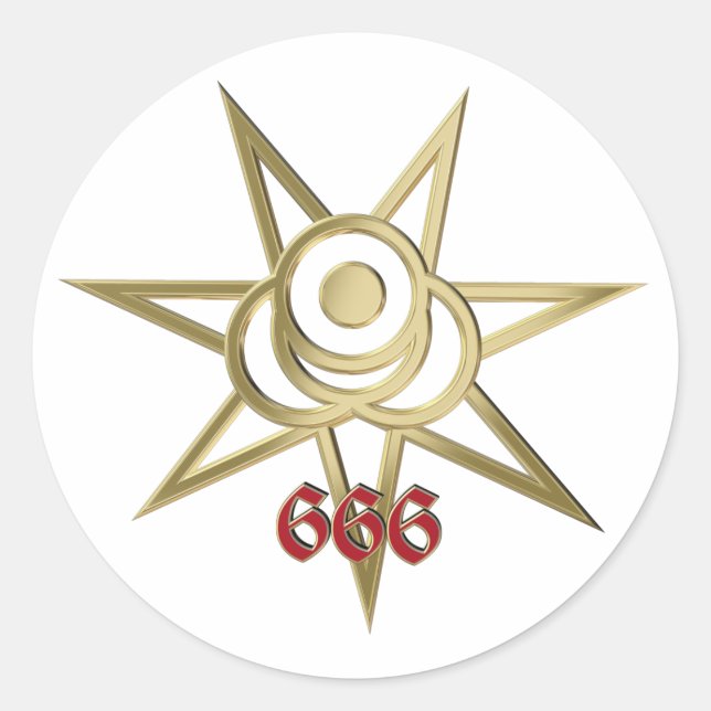 Adesivo Símbolo oculto septagram (Frente)