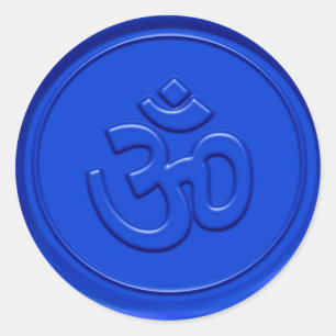 Adesivo Símbolo Om Azul Emboscada