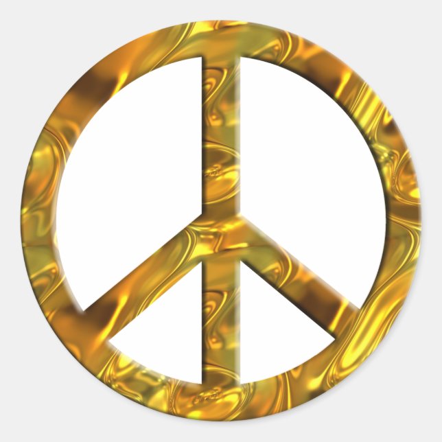 Adesivo Símbolo PEACE - DOURADO (Frente)