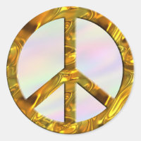 Símbolo PEACE - DOURADO | luz colorida