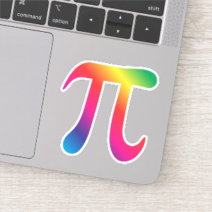 Adesivo Símbolo pi colorido do arco-íris