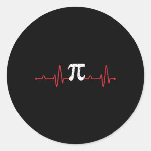 Adesivo Símbolo Pi Day Heartbeat Math Lover Enfermagem Pul