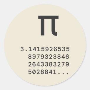 Adesivo Símbolo Pi e Primeiros Dígitos de Pi
