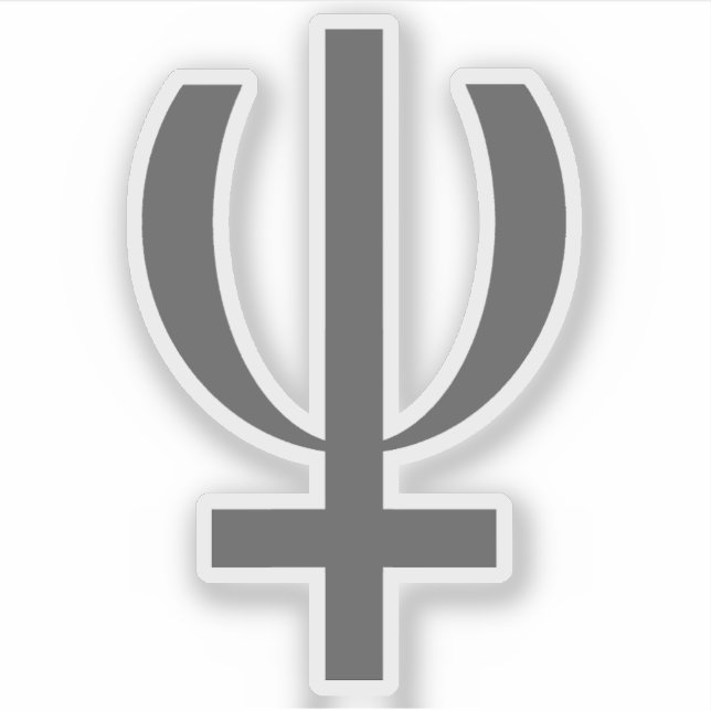 Adesivo Símbolo Planeta Netuno (cinza) (Frente)