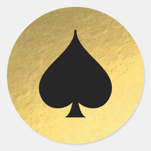 Adesivo Símbolo preto da espada dourada Fundo da folha de  (Frente)