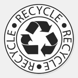 Adesivo Símbolo Preto Reciclar Eco Dia da Terra Fique Verd