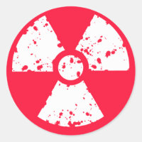 Símbolo radioativo tóxico vermelho escarlate