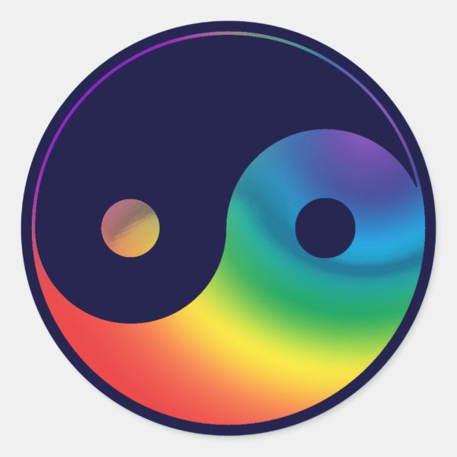 Adesivo Símbolo Rainbow Yin Yang (Frente)