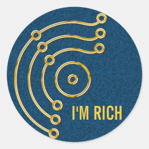 Adesivo Símbolo RUNA/OURO, eu sou splatter   azul escuro