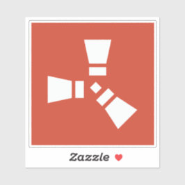 Adesivo Símbolo RUST Branco em Vermelho