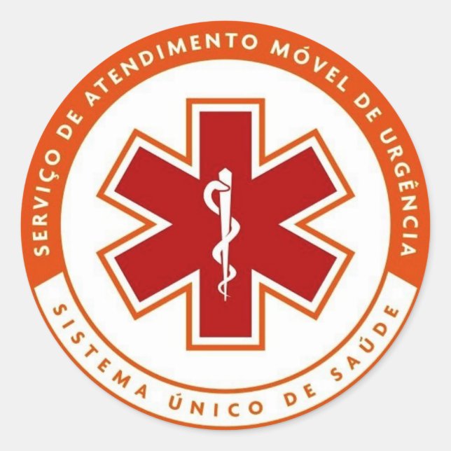 Adesivo símbolo SAMU 192 (Frente)