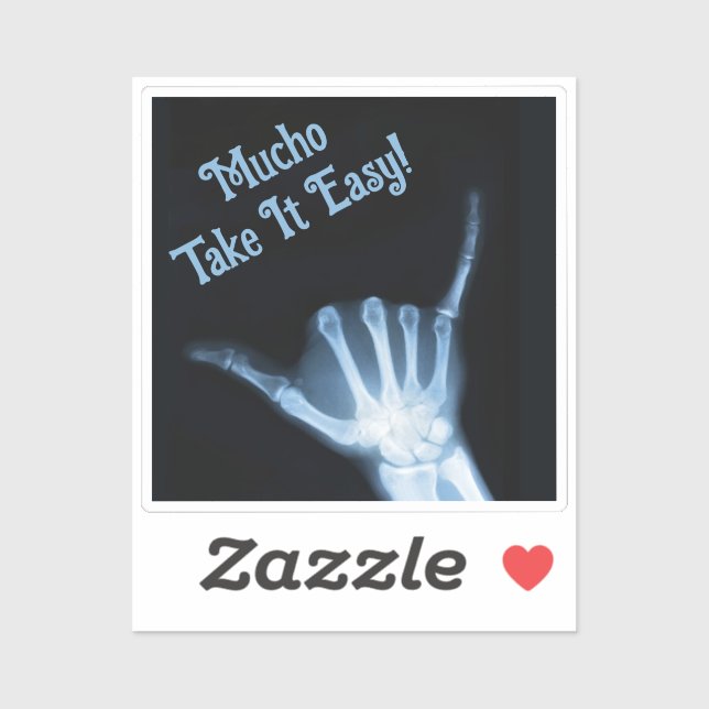 Adesivo Símbolo Shaka X-Ray (Hang Loose) (Folha)