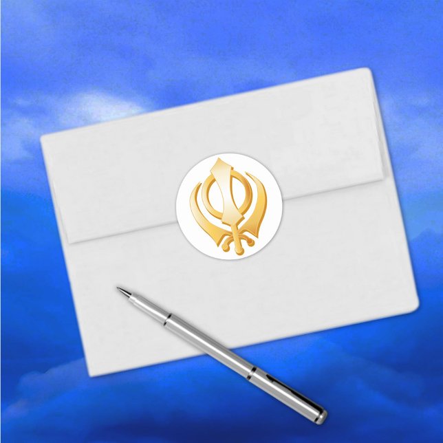 Adesivo Símbolo Sikh (Sikh Sticker, Gold Khanda, symbol of the Sikh religion. )