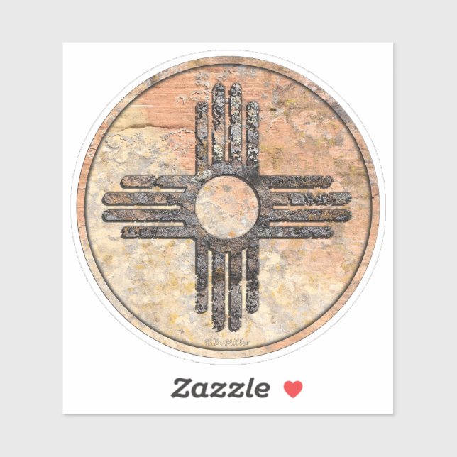 Adesivo Símbolo Sol Zia do Novo México - Canhões Conversan (Folha)