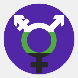Adesivo Símbolo Trans da Bandeira Neutrois