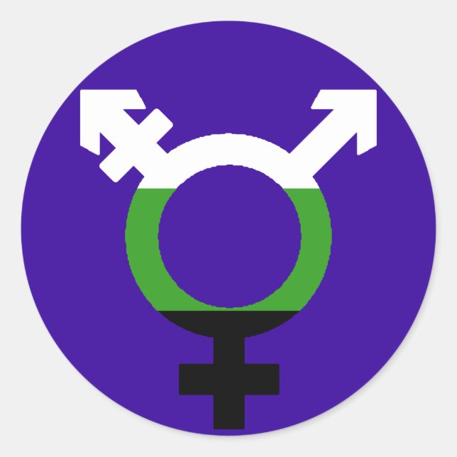 Adesivo Símbolo Trans da Bandeira Neutrois (Frente)