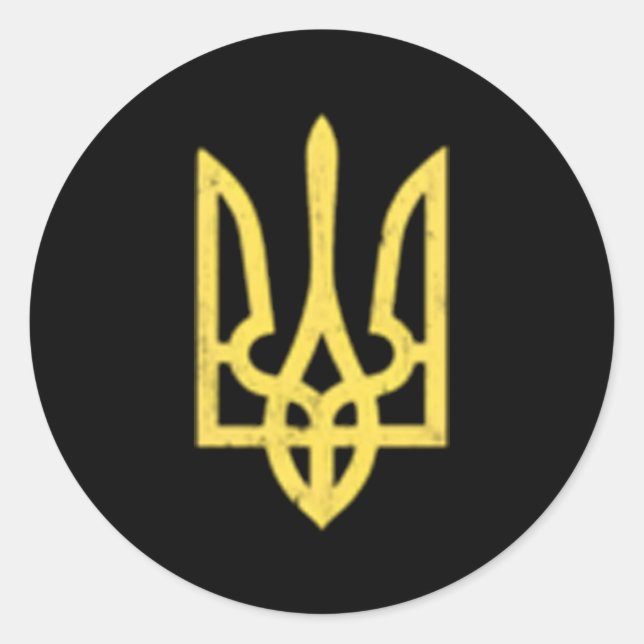 Adesivo Símbolo Trident Ucraniano Suporte Patriótico (Frente)