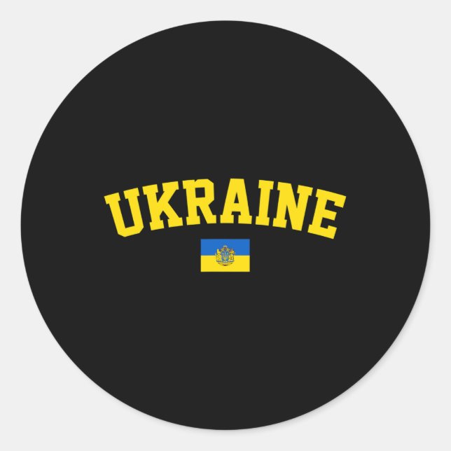 Adesivo Símbolo Tridente da Bandeira da Ucrânia Orgulho Pa (Frente)