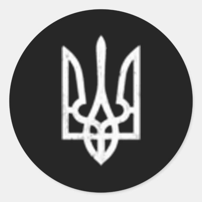 Adesivo Símbolo ucraniano Tryzub Trident Ucrânia (Frente)