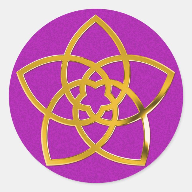 Adesivo Símbolo Vênus Flor / DOURADO | magenta splatter (Frente)