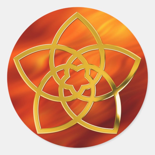 Adesivo Símbolo Vênus Flor / DOURADO | vermelho-fogo (Frente)