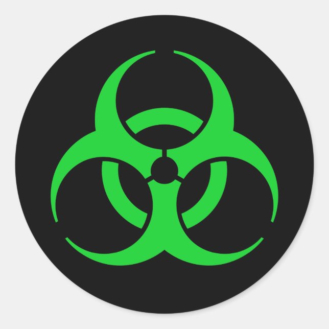 Adesivo Símbolo Verde de Biohazard (Frente)