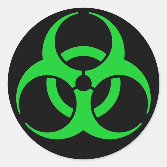 Adesivo Símbolo Verde de Biohazard (Frente)